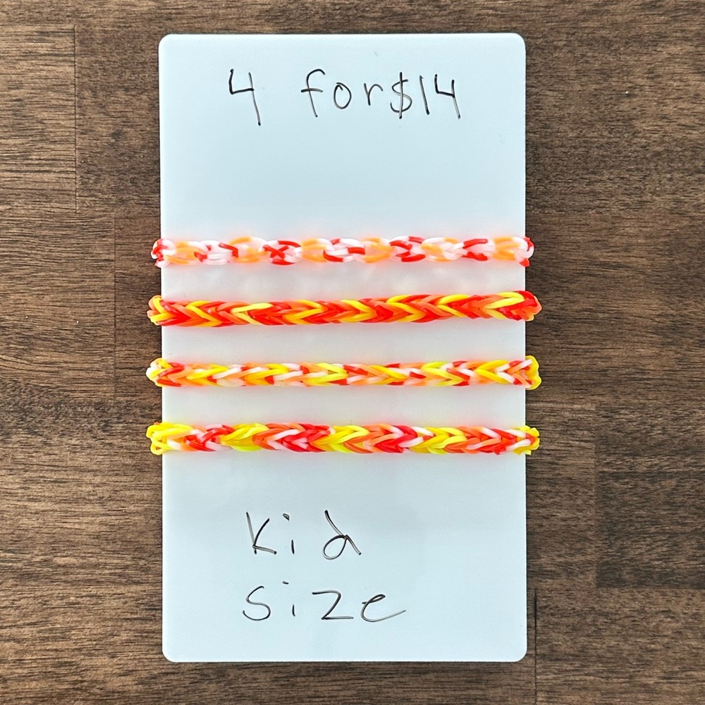 Rubber band bracelets - designed and made by my kids - bracelet sets/bundles